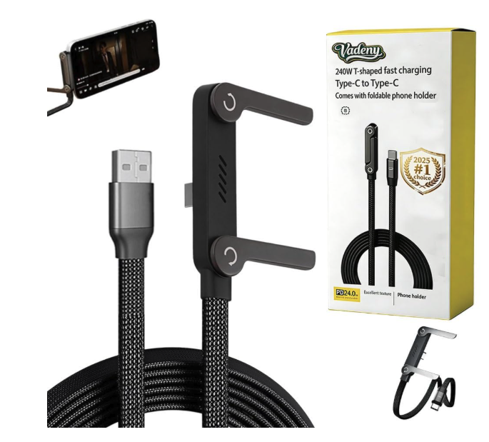 Câble de charge rapide pliage avec support 240w