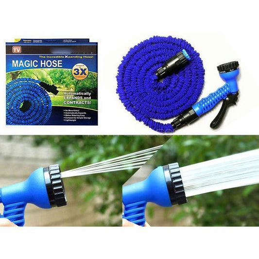 Magic Hose 30 mtr خرطوم الماء القابل للتمديد+ مسدس مائي لسقي الحديقة . غسل السيارة .