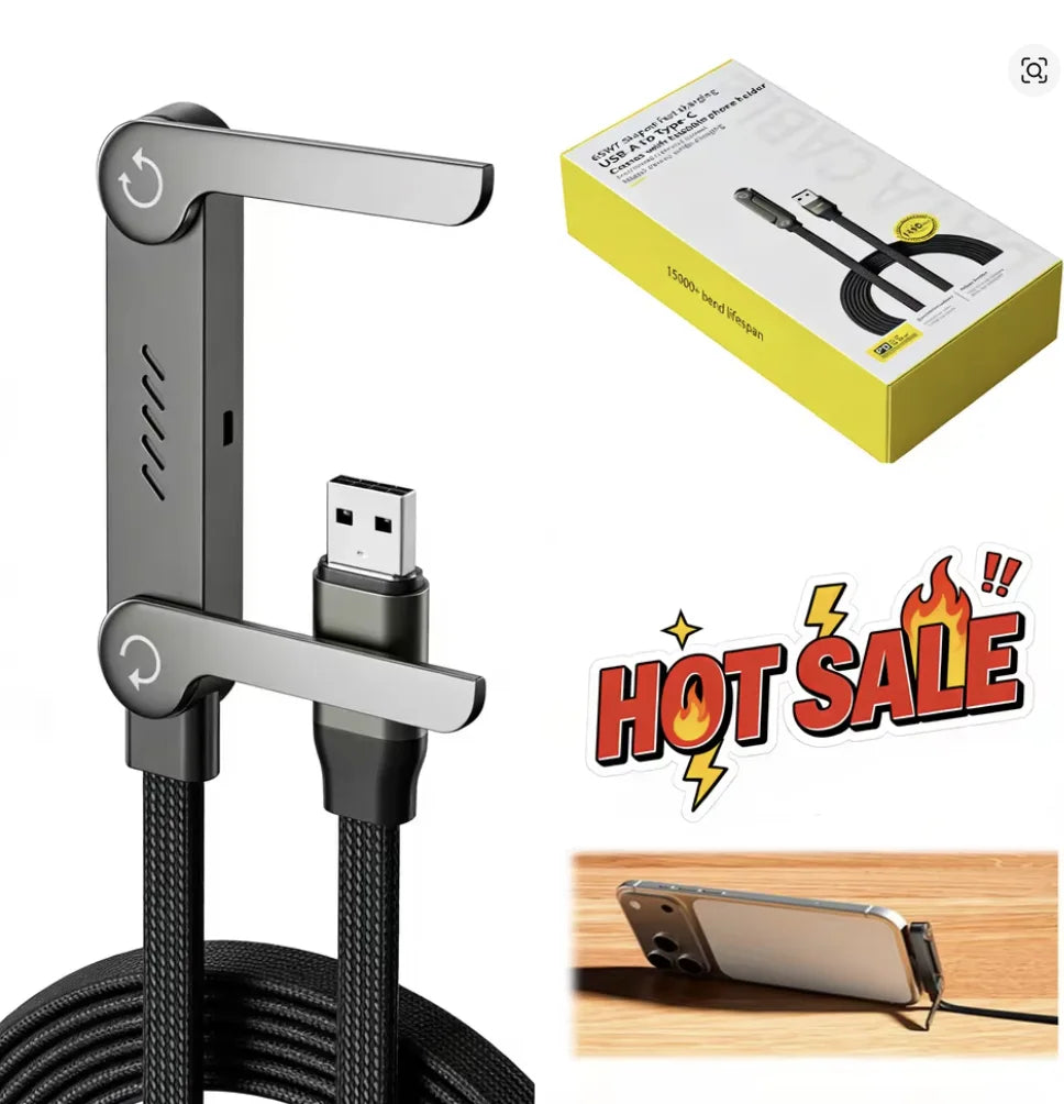 Câble de charge rapide pliage avec support 240w